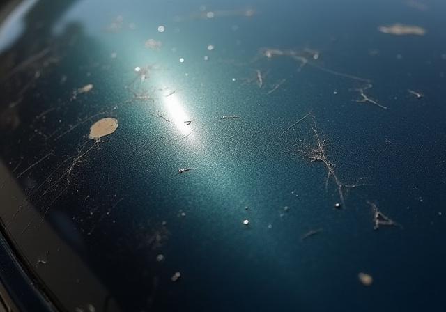 Vernice di un'auto con graffi e opaca